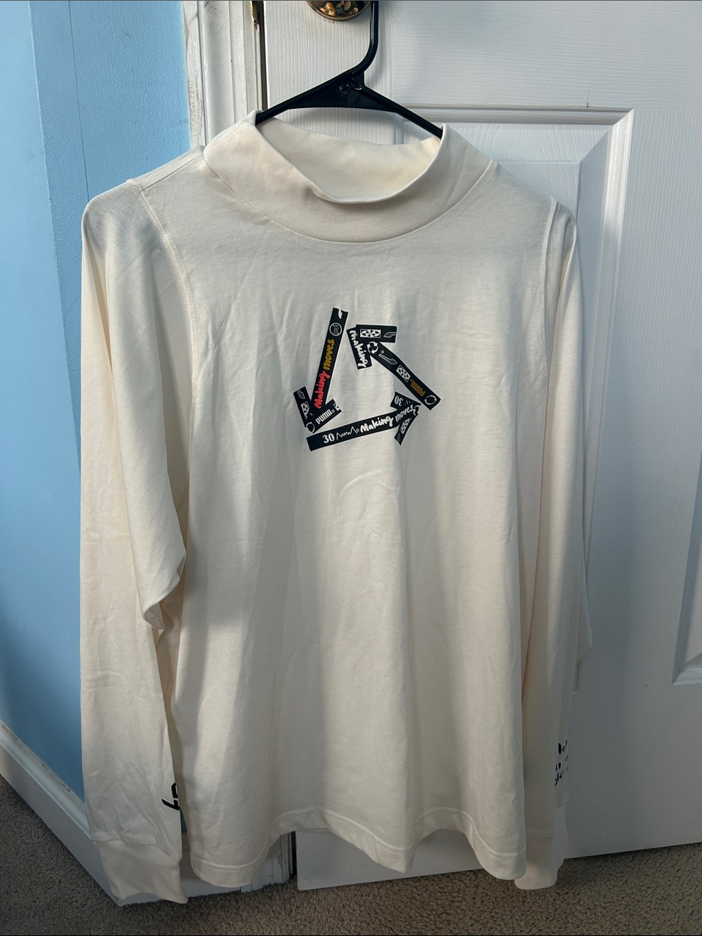 Breanna Stewart Puma Cream Long Sleeve Mock Neck Tee with Graphics